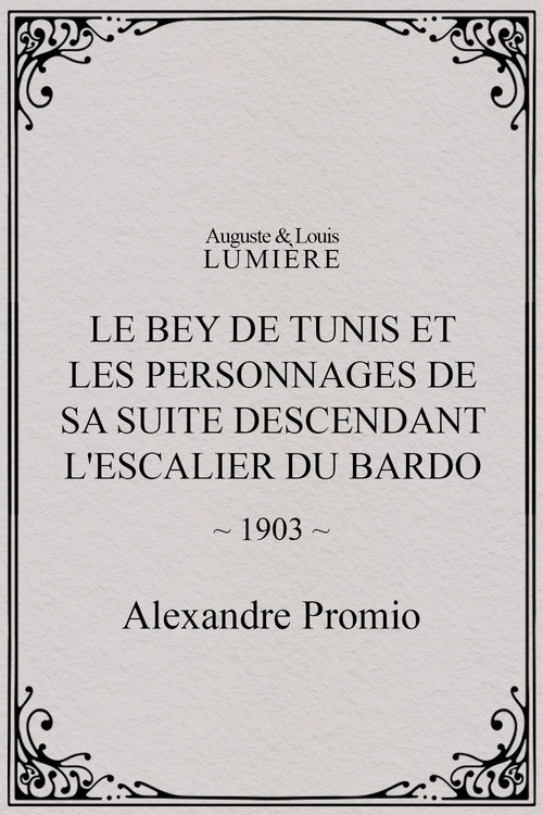 Le Bey de Tunis et les personnages de sa suite descendant l’escalier du Bardo poster